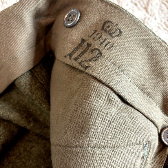 WW2 REAL VINTAGE Army Military Wool Cargo Pocket Pants Collectible NEW UNUSED - Picture 4 of 11